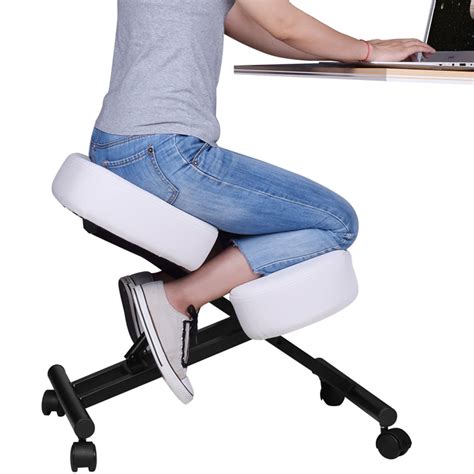 DRAGONN (By VIVO) Ergonomic Kneeling Chair, Adjustable Stool for Home & Office, Angled Posture ...