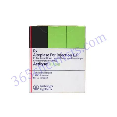 Actilyse 20mg Injection | Alteplase (20mg) | 365chemists