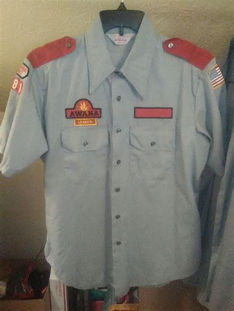 Vintage Awana Leader Uniform Shirt Size L / Gray Red / 10 Patches / Made in USA #fashion # ...