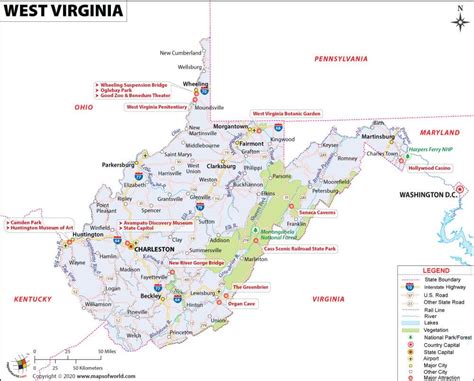 What are the Key Facts of West Virginia? | Map of west virginia, West ...