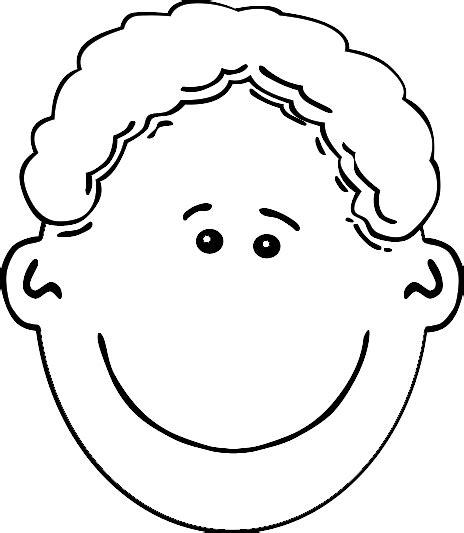 Smiling Boy Face Outline Clip Art at Clker.com - vector clip art online ...