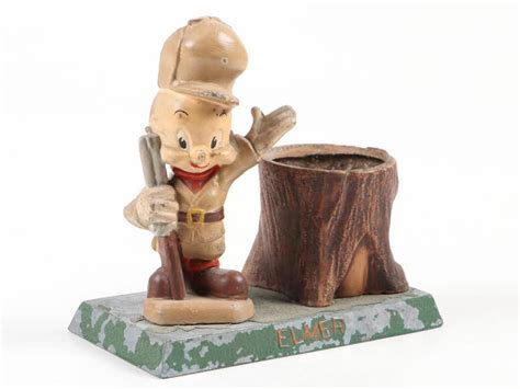 Looney Tunes Elmer Fudd and Porky Pig Spelter Figurines, Mid-20th ...