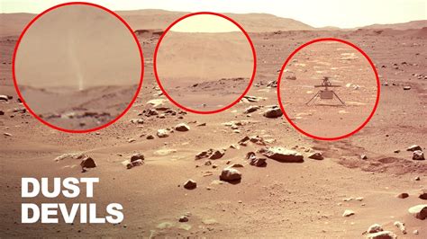 New Mars Images Showing Dust Devils Behind Ingenuity Helicopter - YouTube