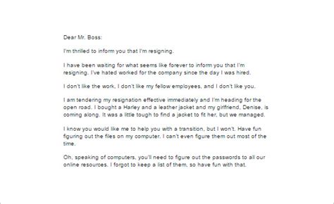 10+ Funny Resignation Letter Templates in Google Docs | Word | Outlook | Apple Pages | PDF