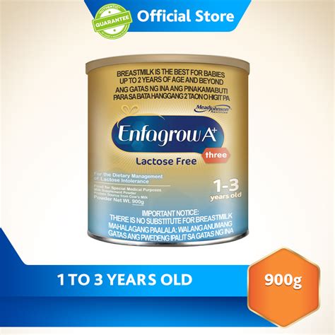 Enfagrow A+ Three Lactose Free 900g for the Dietary Management of Lactose Intolerance for 1-3 ...