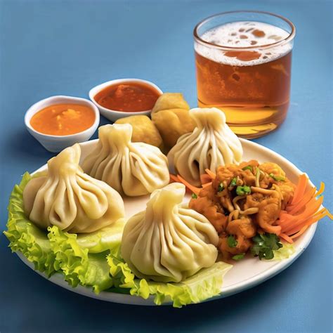 Premium AI Image | Momo India food Generative AI