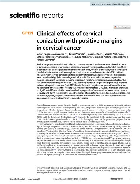 (PDF) Clinical effects of cervical conization with positive margins in cervical cancer