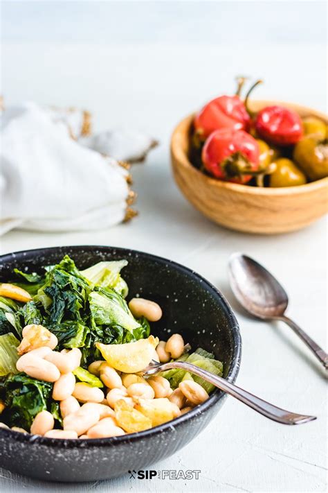 Sauteed escarole and cannellini beans is a super easy and flavorful Italian side dish recipe ...