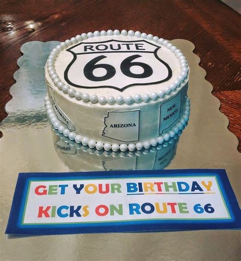 Route 66 Cake for 66th Birthday - February 2016 by BeckieCakes | Happy 66th birthday, Birthday ...