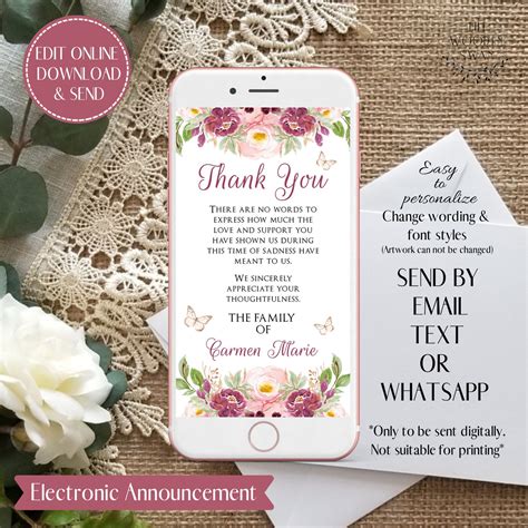 Electronic Thank You Digital ECard Send a Digital Note of | Etsy