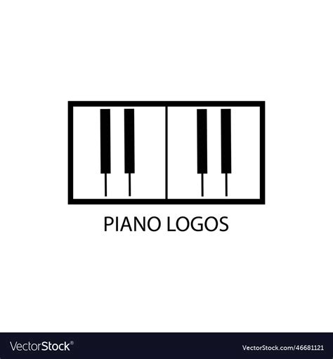 Black and white piano logo Royalty Free Vector Image