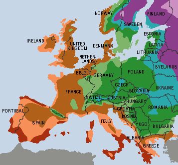 Hardiness Zone Map for Europe | Gardening zones, Plant hardiness zone map, Plant hardiness zone