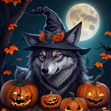 Premium AI Image | Halloween wolf