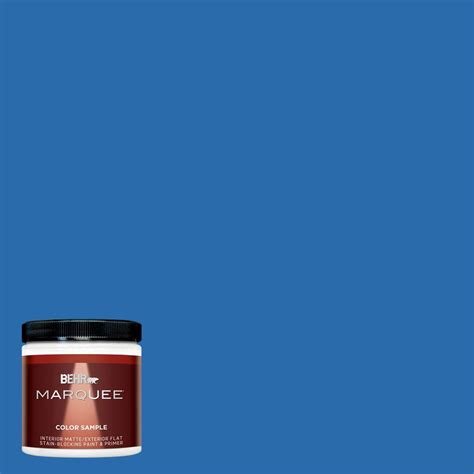 BEHR MARQUEE 8 oz. #MQ4-24 Electric Blue Interior/Exterior Paint Sample ...