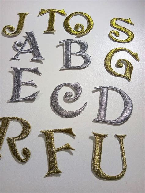 Embroidered Letters Iron on Letters Metallic Letters | Etsy