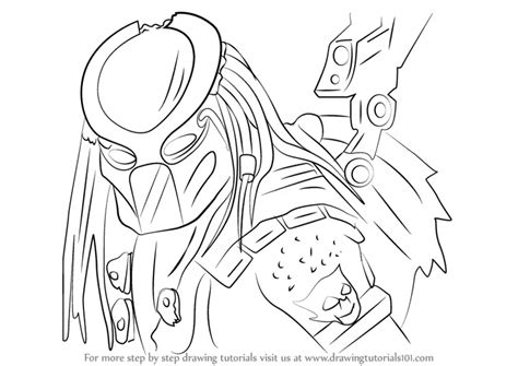 Step by Step How to Draw Predator from Mortal Kombat X : DrawingTutorials101.com