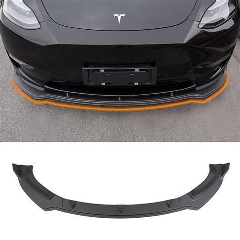 Fit Tesla Model Y Front Bumper Lip Spoiler Kit Matte Carbon Pattern Accessories