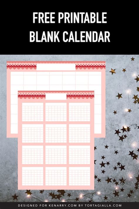 Free Printable Blank Calendar Templates - Ideas for the Home