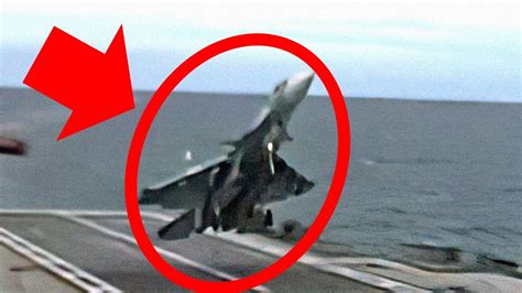 Crazy Unsuccessful Cobra Maneuver on Aircraft Carrier - YouTube