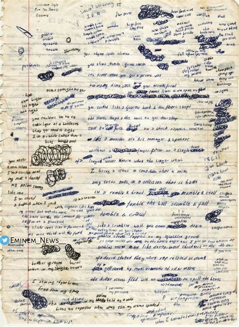 Eminem News on Twitter: "This is how Eminem writes his lyrics! G.O.A.T ...