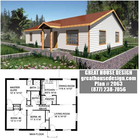 Small ICF Ranch House Plan # 2063 Toll Free: (877) 238-7056 Custom Home ...