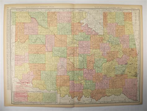 Very Large Oklahoma Map 1908 Original Antique Map of Oklahoma | Etsy | Antique map, Map of ...