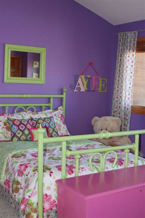 Purple, Green and Pink? | Purple room decor, Bed for girls room, Purple green bedrooms