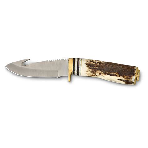 Stag Handle Hunting Knife - 170031, Fixed Blade Knives at Sportsman's Guide