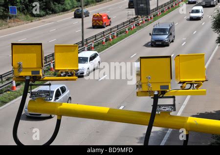 M25 motorway variable speed cameras monitoring traffic entering a ...