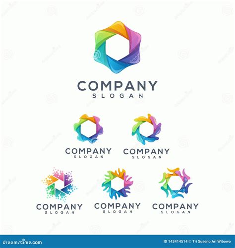 Colorful Polygon Logo Design Ready To Use Stock Illustration - Illustration of banner, leaf ...