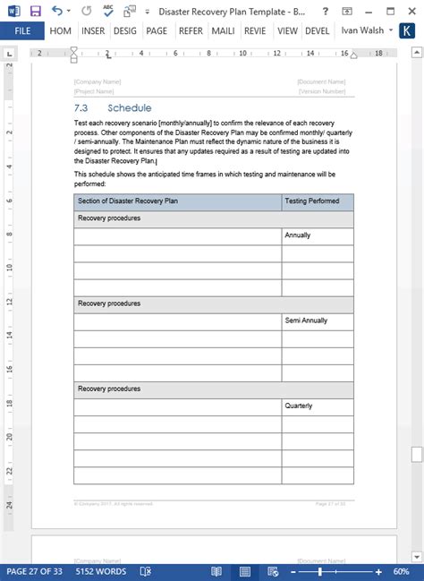 Disaster Recovery Plan Template (MS Word+Excel) – Templates, Forms ...