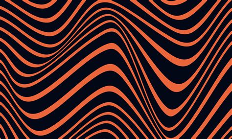 Abstract stripe background in black and orange with wavy lines pattern ...