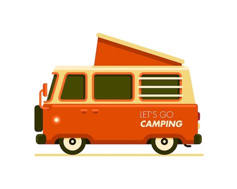 Premium Vector | Camper van travel trailer vector illustration