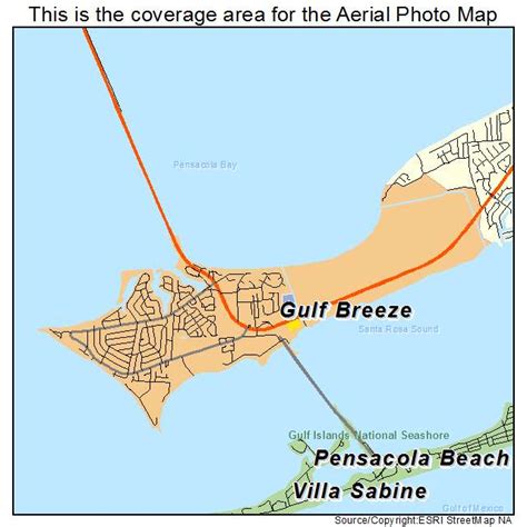 Aerial Photography Map of Gulf Breeze, FL Florida