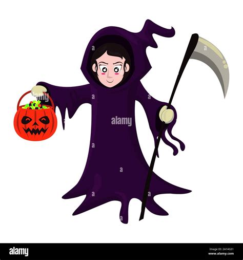 funny costume of death halloween character Stock Vector Image & Art - Alamy