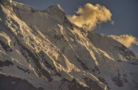 Rakaposhi Peak 7788m from Hunza Valley, Gilgit Northern Pakistan. Passu ...