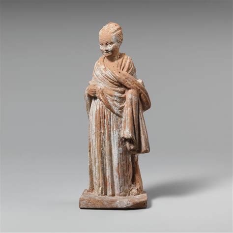 Terracotta statuette of a standing girl | Greek, Attic | Hellenistic ...