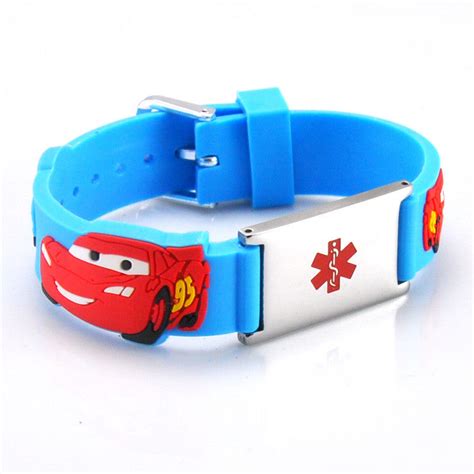 Medical Alert ID - CARS Silicone Bracelet | Mimosura Jewellery for Kids