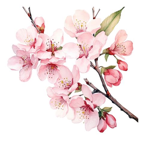 Cherry Blossom Watercolor, Cherry Blossom, Flower, Floral PNG ...