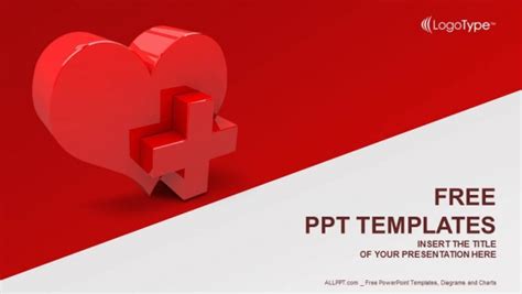 Heart with medical sign PowerPoint Templates - Powerpoint and google slides Saveslides templates