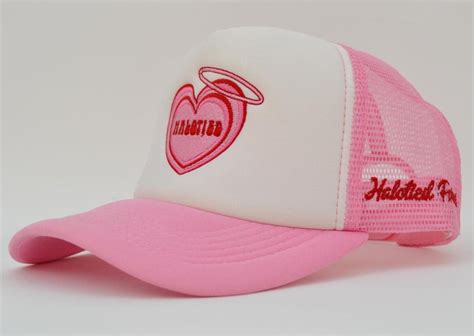 PINK LOGO TRUCKER HAT – HALOTIED