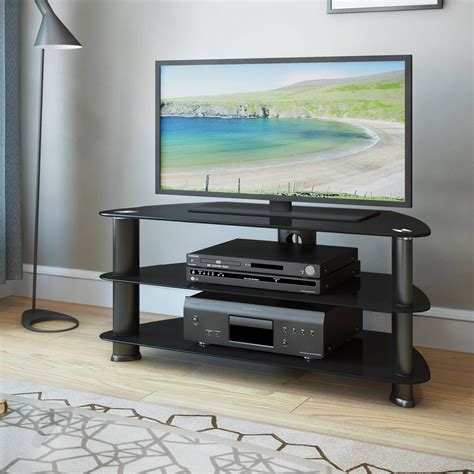 Laguna Satin Black Corner TV Stand for TVs up to 50" - Walmart.com - Walmart.com