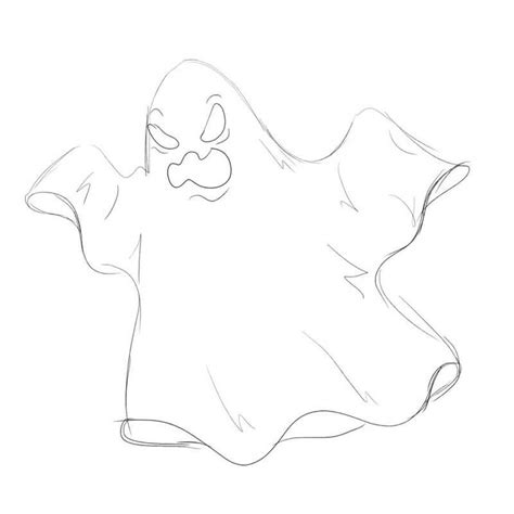 How to draw a Halloween ghost with a pencil step-by-step drawing tutorial