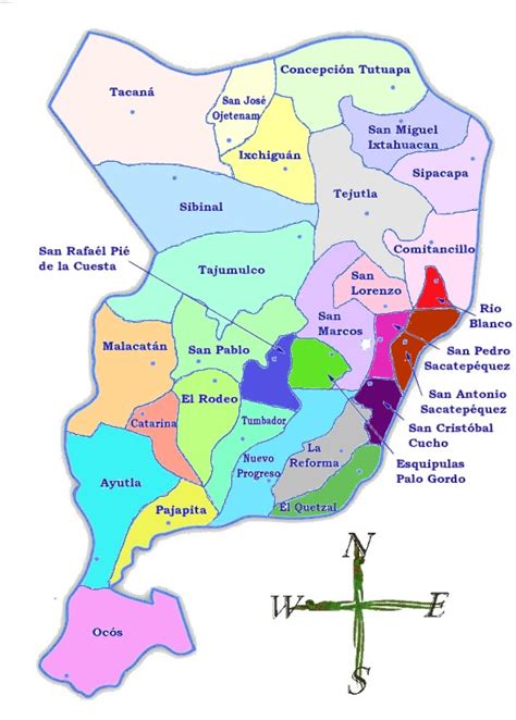 Mapa político de San Marcos - Tamaño completo