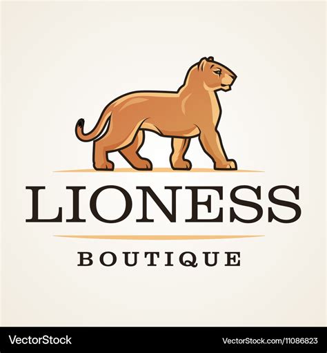 Lioness logo lion design template shop or Vector Image