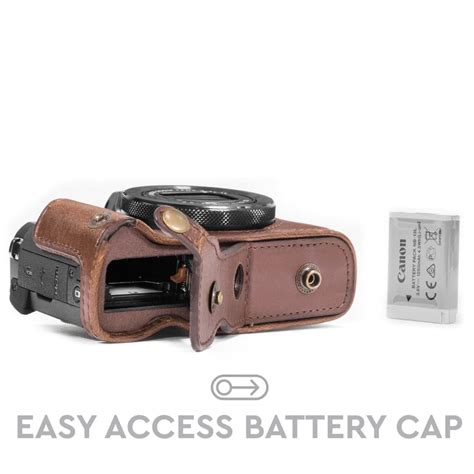 MegaGear Canon PowerShot G5 X Ever Ready Leather Camera Case and Strap – MegaGear Store