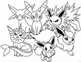Pokemon Eevee Evolutions Coloring Pages » Turkau sketch template