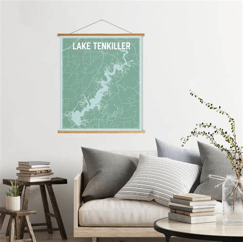 Lake Tenkiller Oklahoma Street Map Print Lake Tenkiller - Etsy