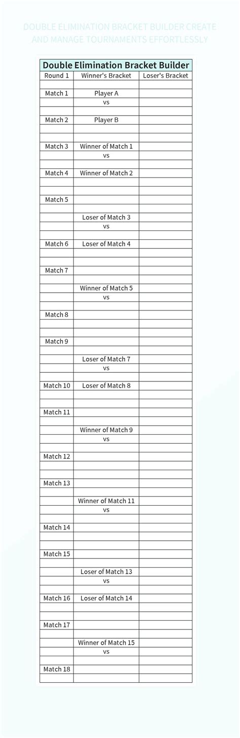 Double Elimination Bracket Builder Create And Manage Tournaments ...