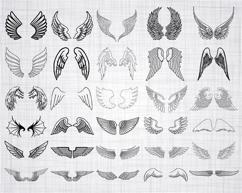 Wings Outline SVG Bundle Wings Svg Wing SVG Wings Clipart | Etsy ...